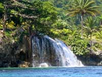 Waterfalls along the boat ride