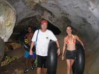 Belize tubing Jungle walk through cave